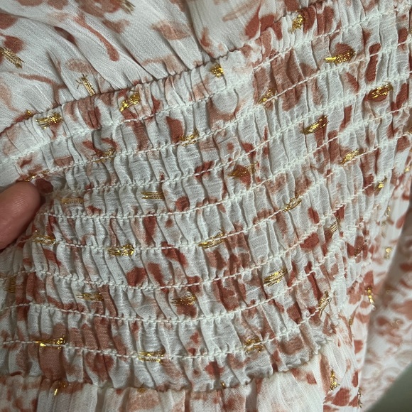 Pink kaftan style maxi with GOLD METALLIC DETAIL - Picture 5 of 5